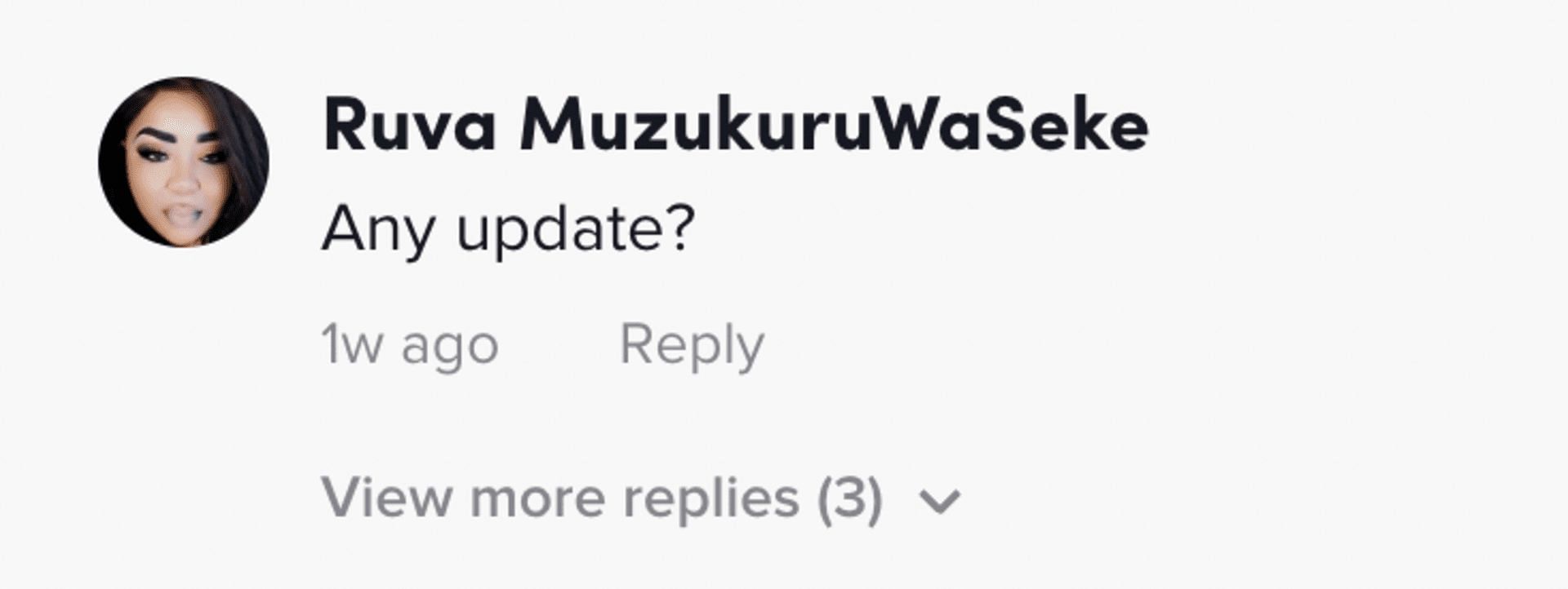 People on social media cannot wait for an update from Elyse's side; a TikToker asked Cizek if there is any update on the matter. (Image via TikTok)